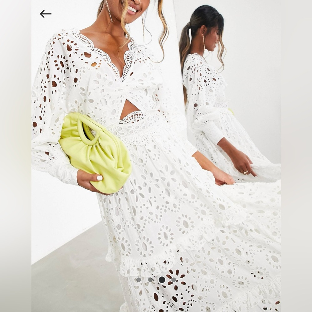 ASOS White Eyelet Maxi Dress